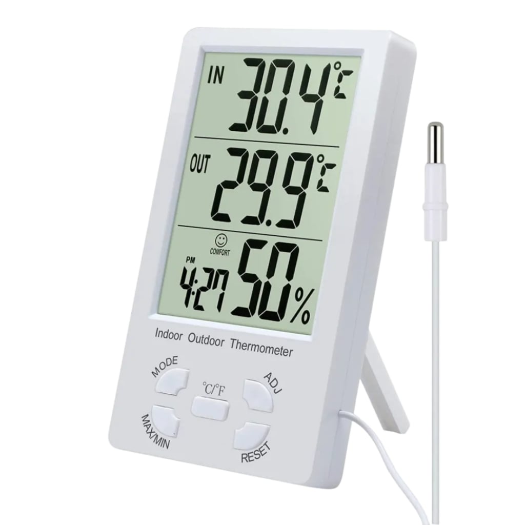 2-in-1 LCD digital thermometer and hygrometer