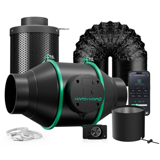 100 mm Inline Duct Fan and Refillable Carbon Filter Combo with Speed Controller
