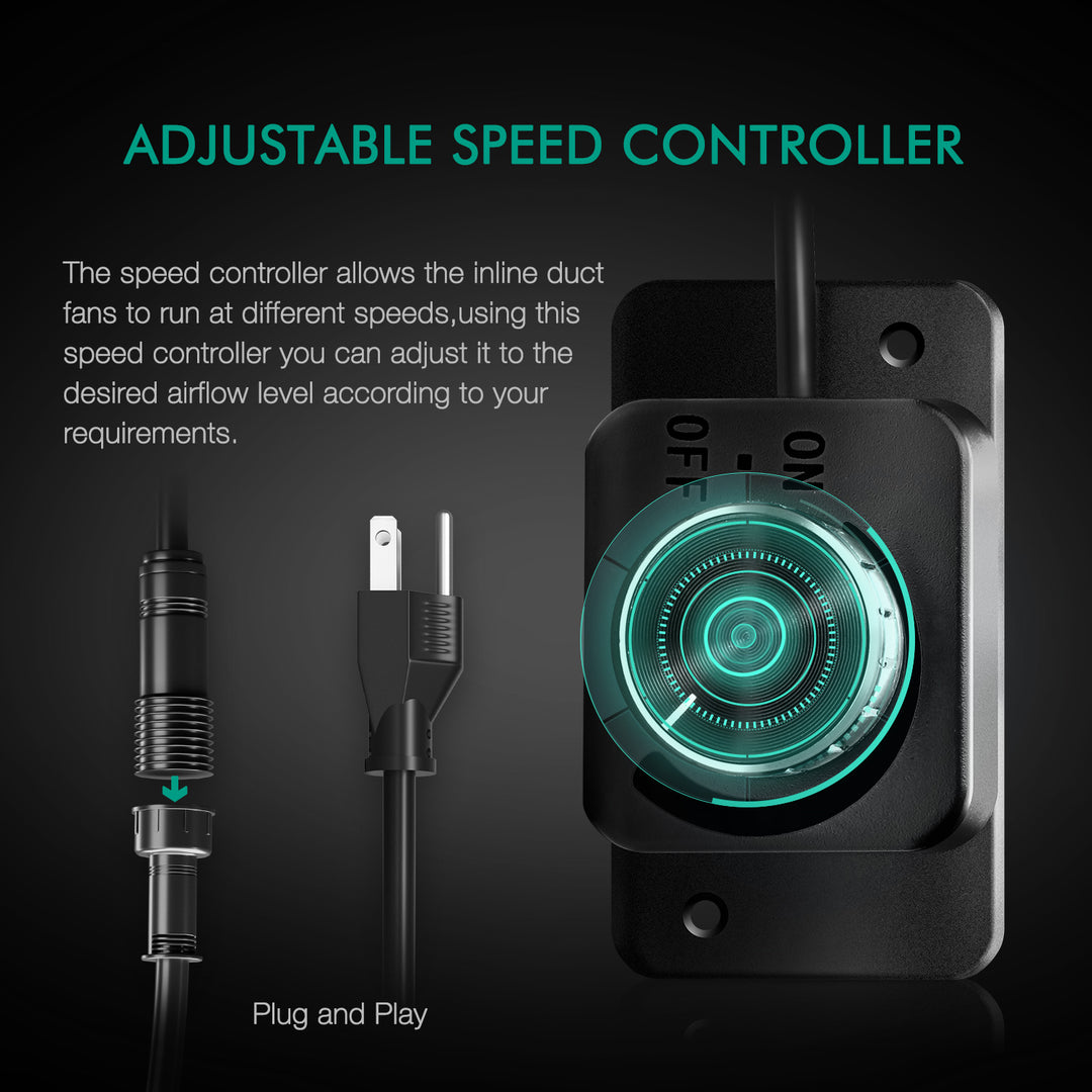 Mars Hydro 6″ (150mm) Inline Duct Fan with Speed Controller