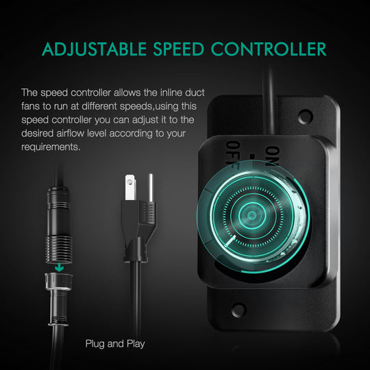 Mars Hydro 6″ (150mm) Inline Duct Fan with Speed Controller