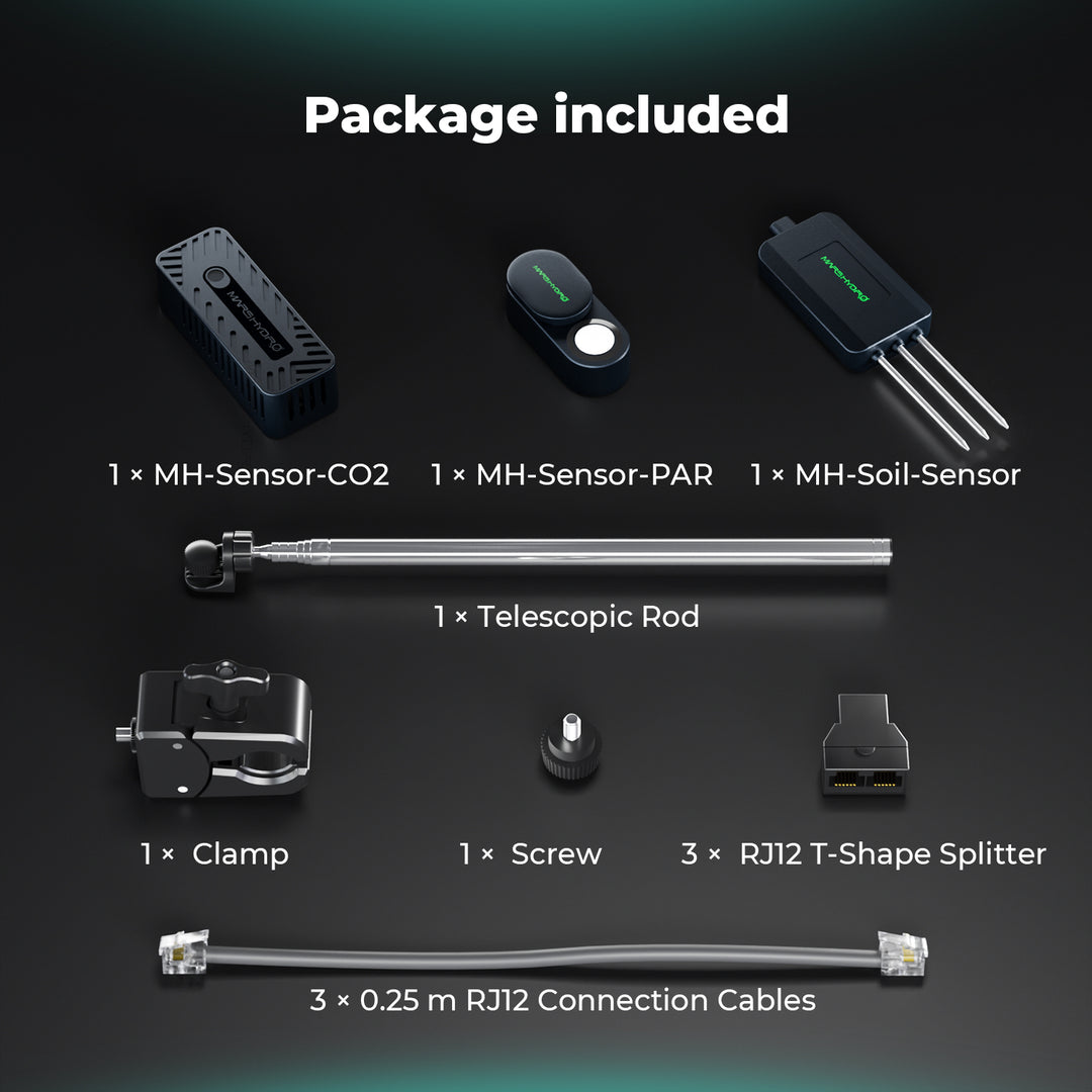 Smart Sensor Kits CO2 Sensor, PPFD Sensor, Soil Sensor