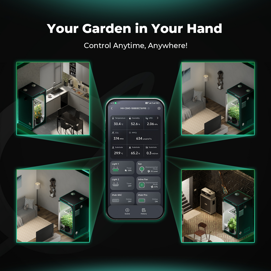 iHub Pro Smart 10-Outlet All-in-One Grow Room Hub WiFi Environmental Control for Light, Temperature, Humidity & VPD