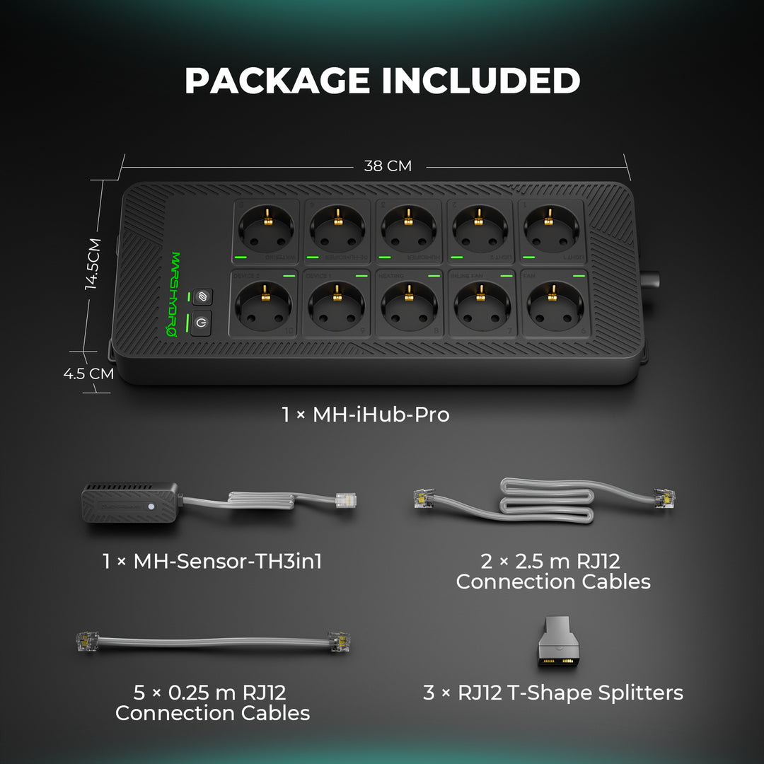 iHub Pro Smart 10-Outlet All-in-One Grow Room Hub WiFi Environmental Control for Light, Temperature, Humidity & VPD