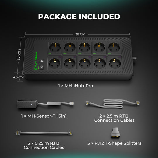 iHub Pro Smart 10-Outlet All-in-One Grow Room Hub WiFi Environmental Control for Light, Temperature, Humidity & VPD