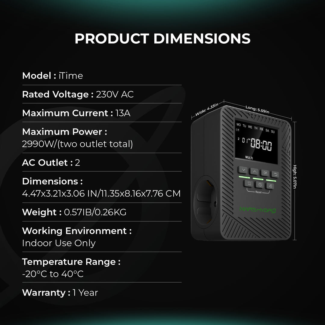 iTime 2-in-1 Smart Timer – Dual Plug, App Remote Control & Flexible Scheduling