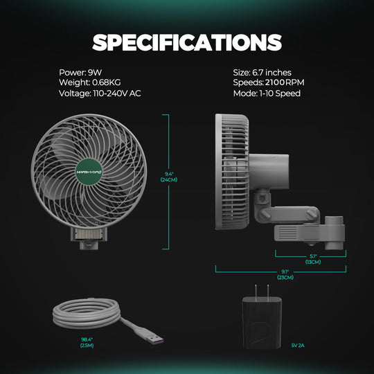 Clip Fan Oscillating Fan – Mars hydro