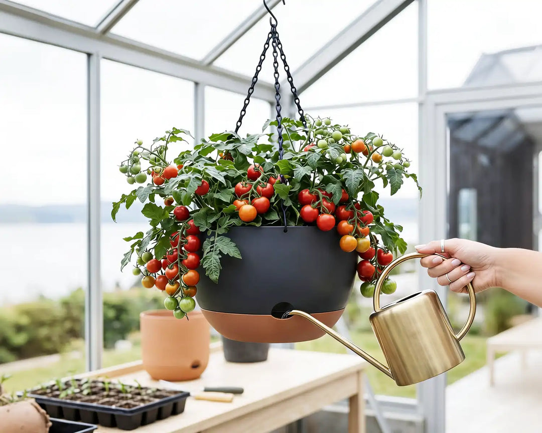 Self-watering hanging pot